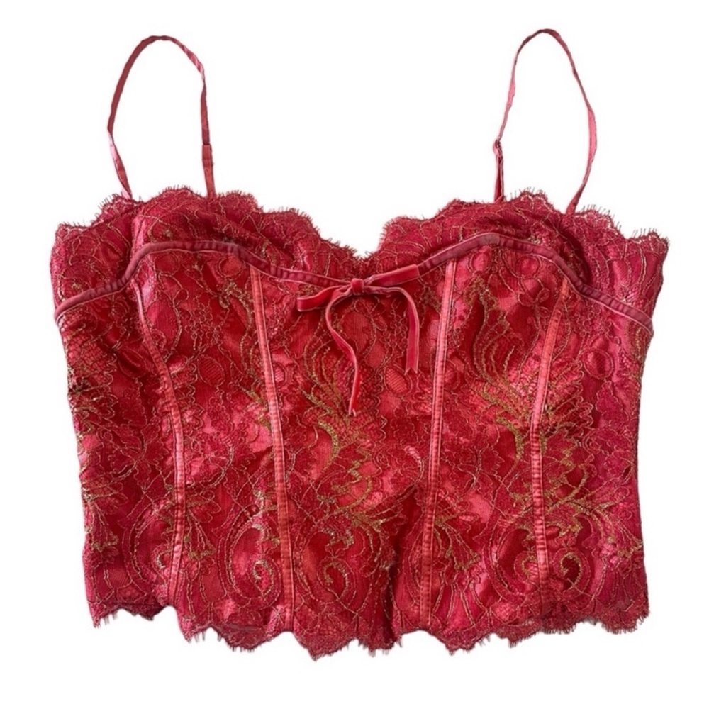 Vintage 90s Bebe Silk Lace Corset Top
